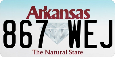 AR license plate 867WEJ