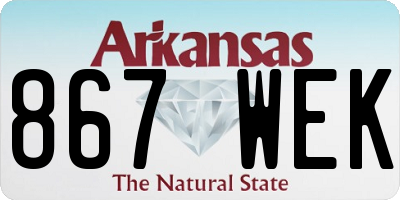 AR license plate 867WEK