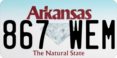 AR license plate 867WEM