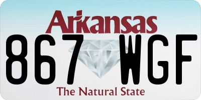 AR license plate 867WGF
