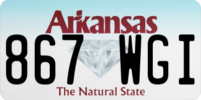AR license plate 867WGI