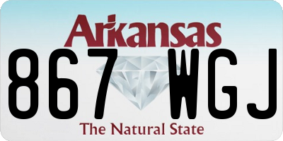 AR license plate 867WGJ