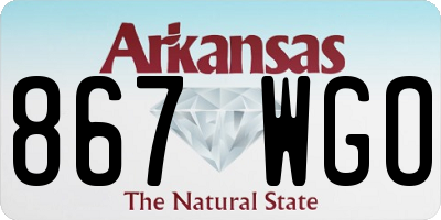 AR license plate 867WGO