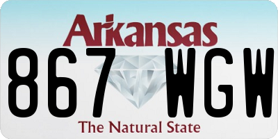 AR license plate 867WGW