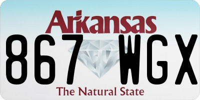 AR license plate 867WGX