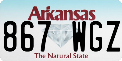 AR license plate 867WGZ