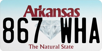 AR license plate 867WHA