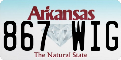 AR license plate 867WIG