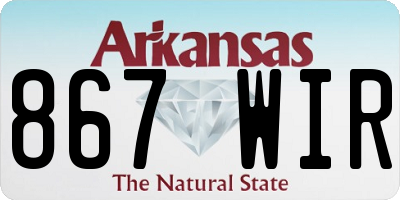 AR license plate 867WIR