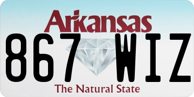 AR license plate 867WIZ