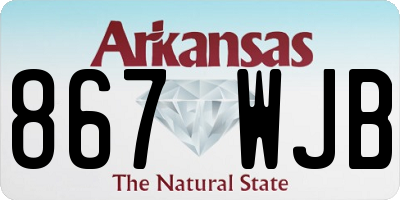 AR license plate 867WJB