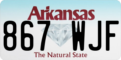 AR license plate 867WJF