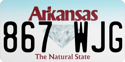 AR license plate 867WJG