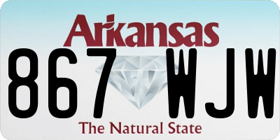 AR license plate 867WJW