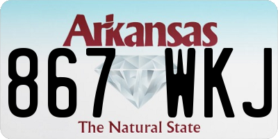 AR license plate 867WKJ