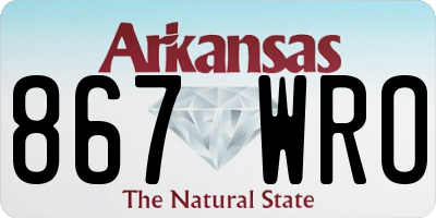 AR license plate 867WRO