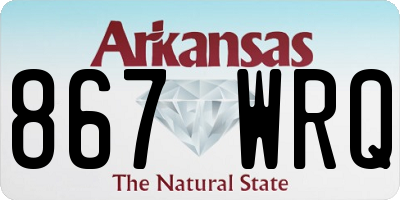 AR license plate 867WRQ