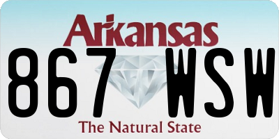 AR license plate 867WSW