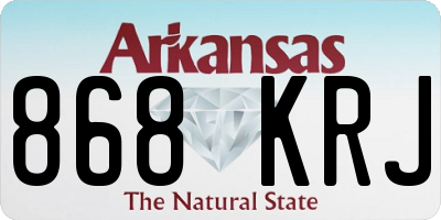 AR license plate 868KRJ