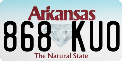 AR license plate 868KUO