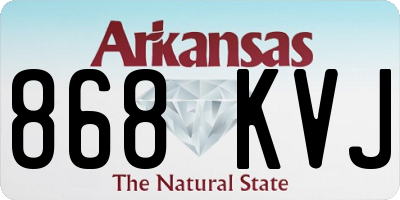 AR license plate 868KVJ