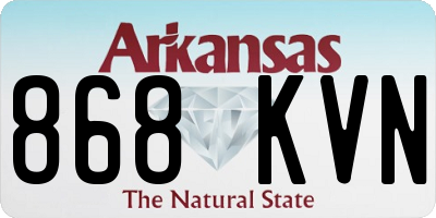 AR license plate 868KVN