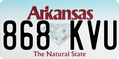 AR license plate 868KVU