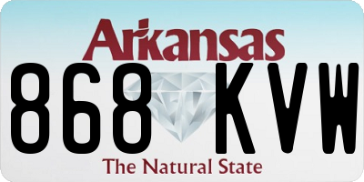 AR license plate 868KVW