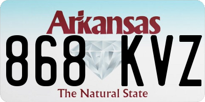 AR license plate 868KVZ