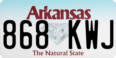 AR license plate 868KWJ