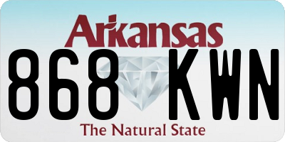AR license plate 868KWN
