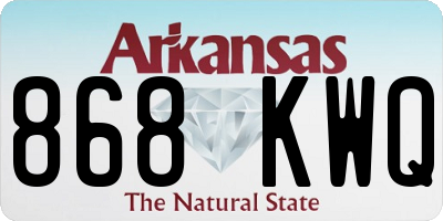 AR license plate 868KWQ