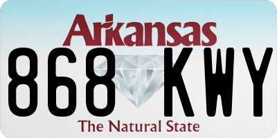 AR license plate 868KWY