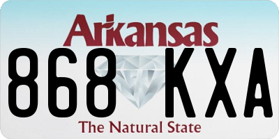 AR license plate 868KXA