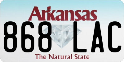 AR license plate 868LAC
