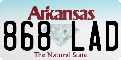 AR license plate 868LAD