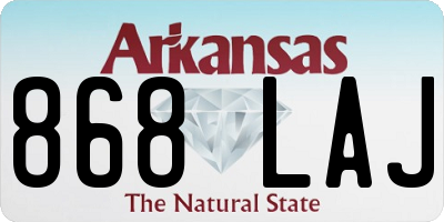 AR license plate 868LAJ