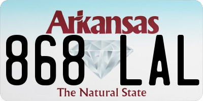 AR license plate 868LAL