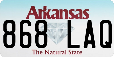 AR license plate 868LAQ