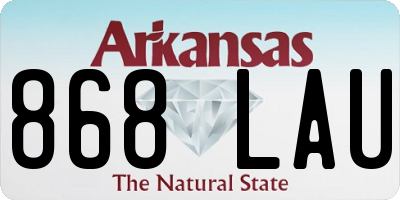 AR license plate 868LAU