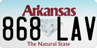 AR license plate 868LAV