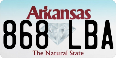 AR license plate 868LBA