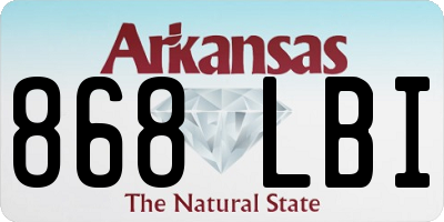 AR license plate 868LBI