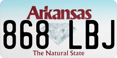 AR license plate 868LBJ