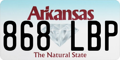 AR license plate 868LBP