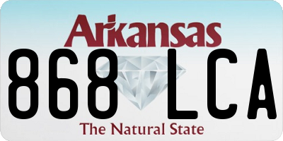 AR license plate 868LCA