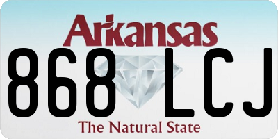 AR license plate 868LCJ