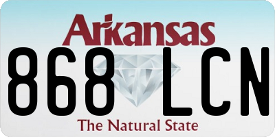 AR license plate 868LCN