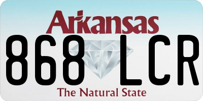 AR license plate 868LCR