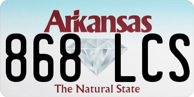 AR license plate 868LCS
